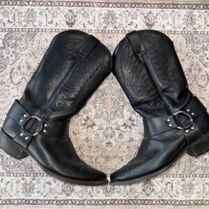 Rodeo Bravo Black Harness Cowboy Boots 11D Great Condition Handmade